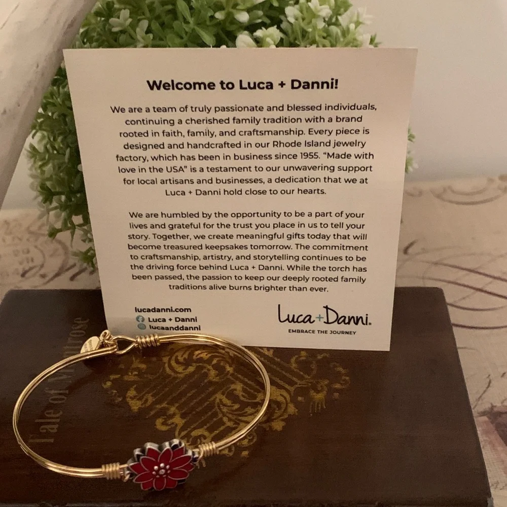 Luca + Danni Gold Bracelet with Poinsettia Flower